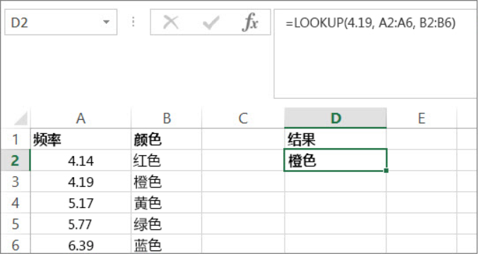 LOOKUP 函数